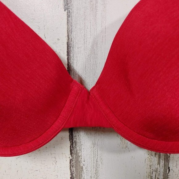 36B Vanity Fair Bra Red Underwire Lined Style 75-208 - Picture 4 of 9